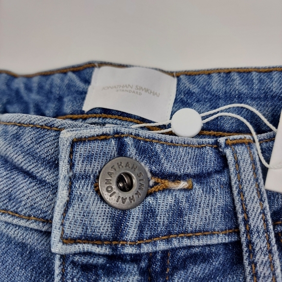 NWT Jonathan Simkhai River High Rise Straight Fray Hem Jeans - Picture 8 of 16